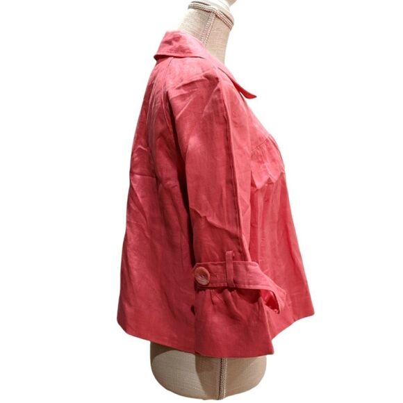NWT Sandro Sportswear Petite Women's 100% Linen Coral Button Jacket Size PXL - Picture 3 of 10